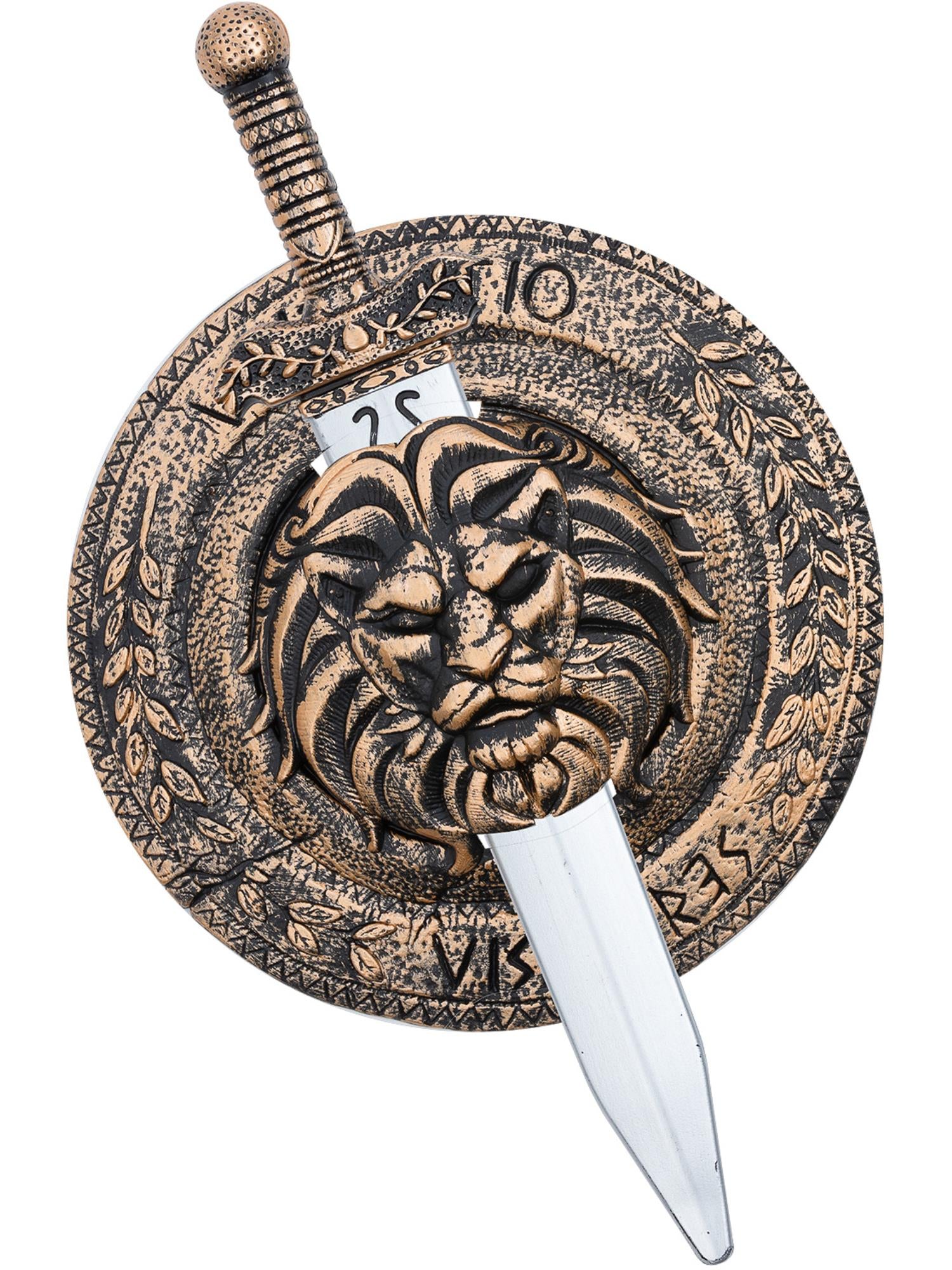 Gladiator Lion Shield 49cm & Sword 48cm