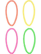 80s Neon Chain Necklaces, 4Pk