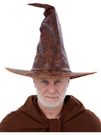Distressed Mock Leather Wizard Hat