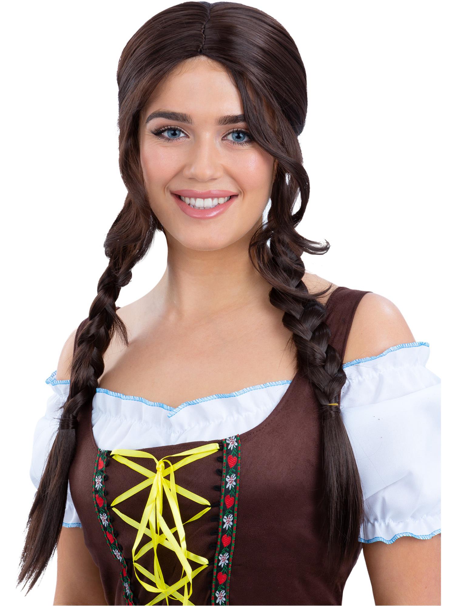 Bavarian Maid Braided Wig, Brown