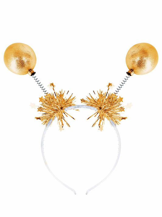 Gold Metallic Ball Bopper Headband