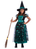 Emerald Witch Light Up Girls Costume