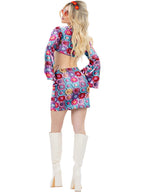 Fever Rainbow 60s Hippy Crochet Costume