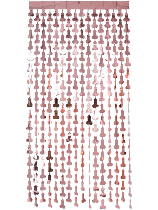 Penis Foil Curtain Backdrop, Rose Gold