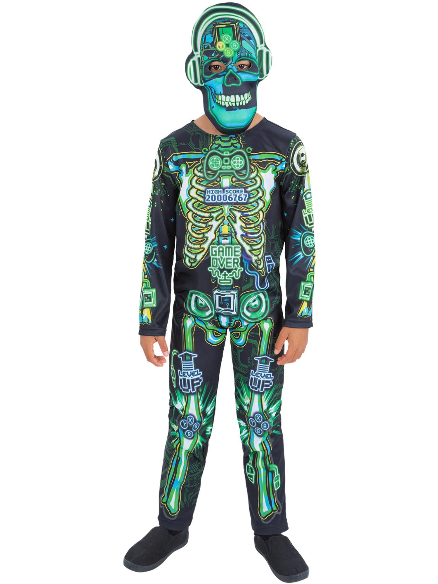 Skeleton Gamer Glow in the Dark Costume