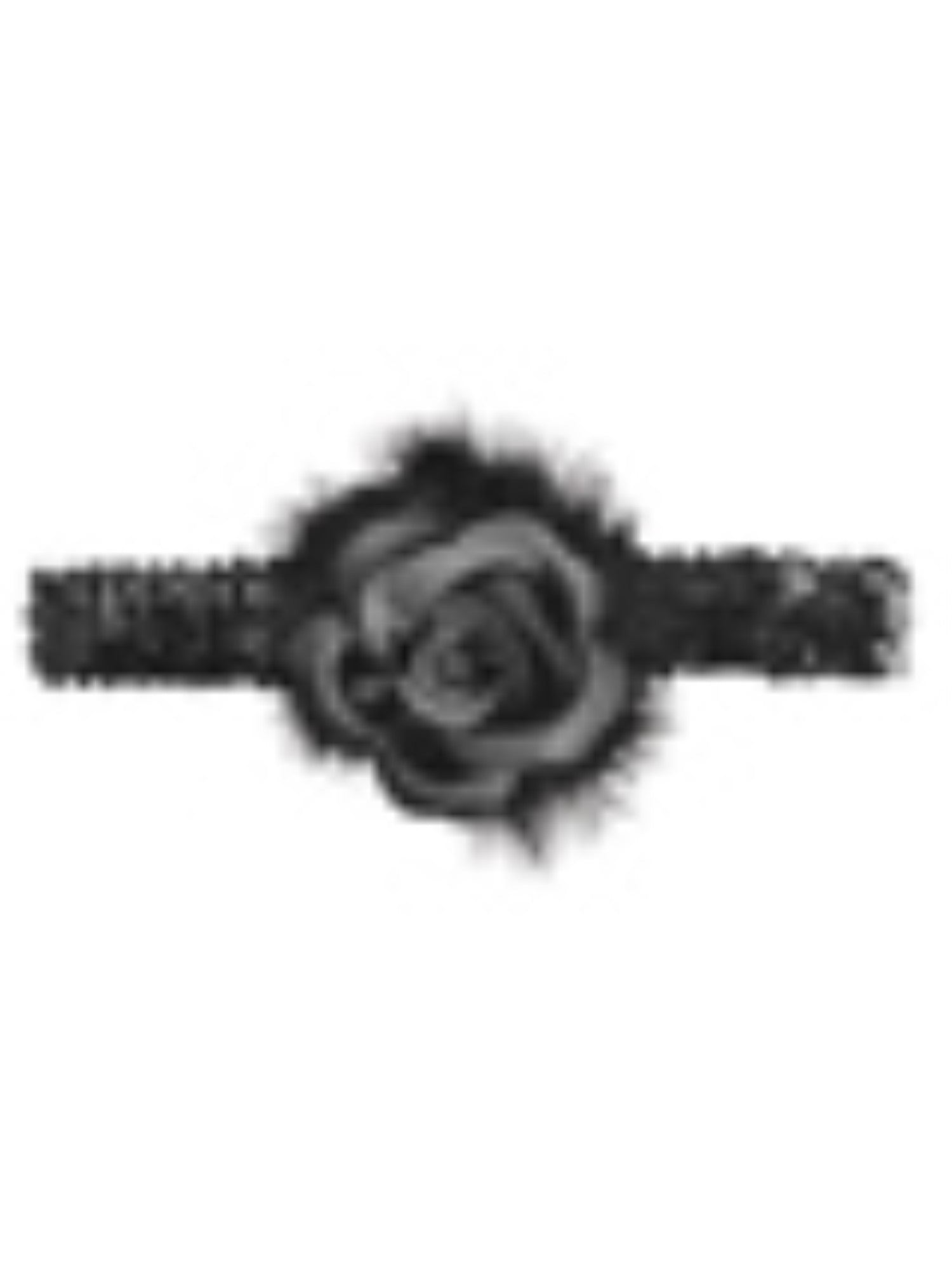 Black Flapper Headband With Rose Boa