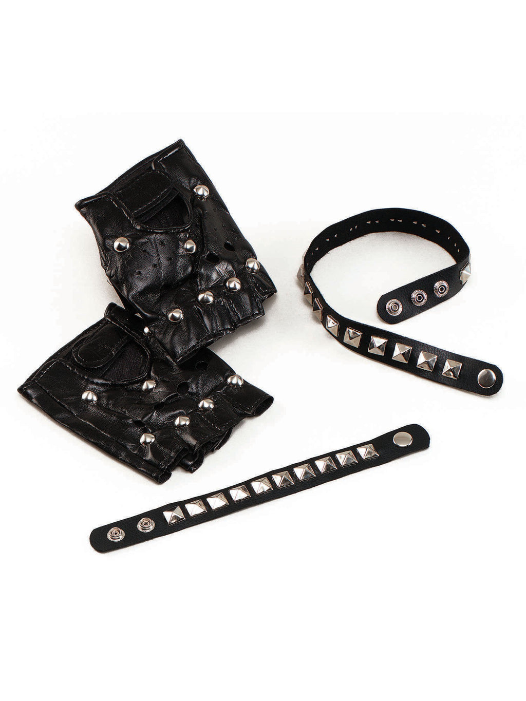 Studded Punk Gloves Costume Accessory