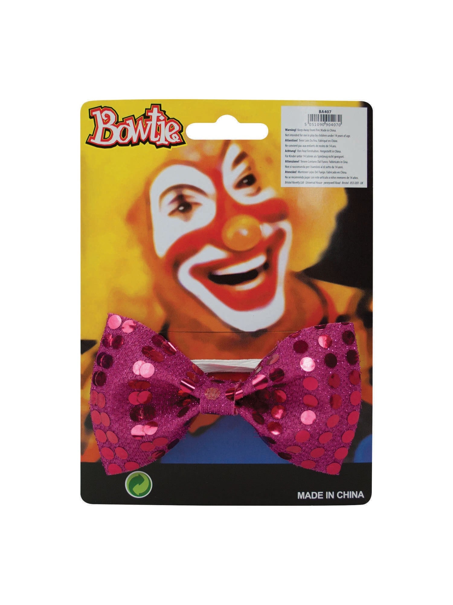 Pink Sequin Bow Tie Costume Accessory