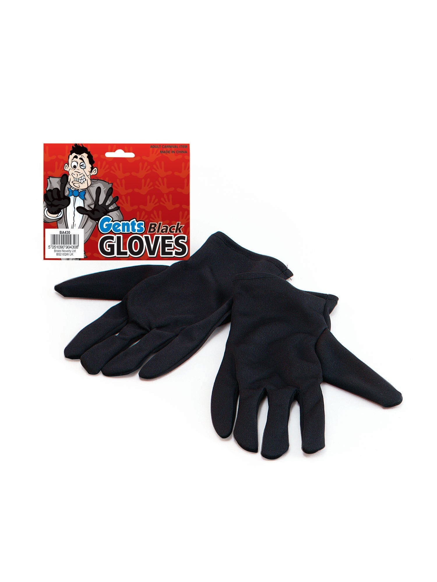 Black Gent's Gloves Costume Accessory