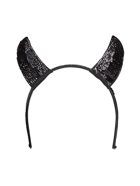 Black Sequin Devil Horns Costume Accessory