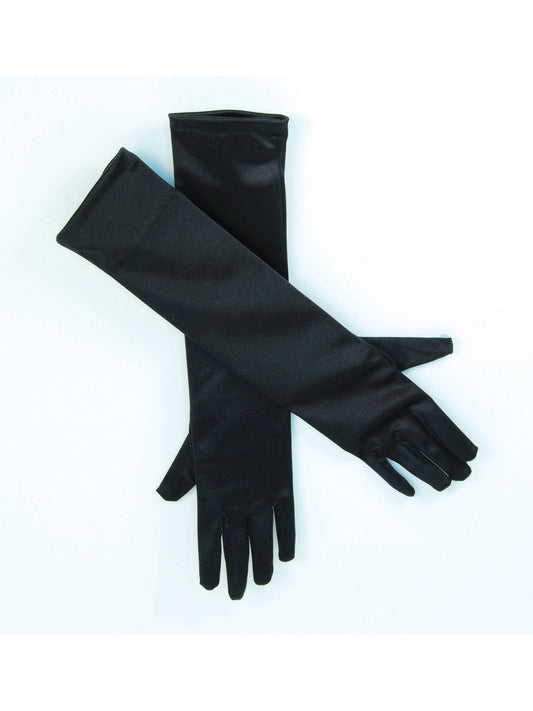 Black Satin Gloves Costume Accessory