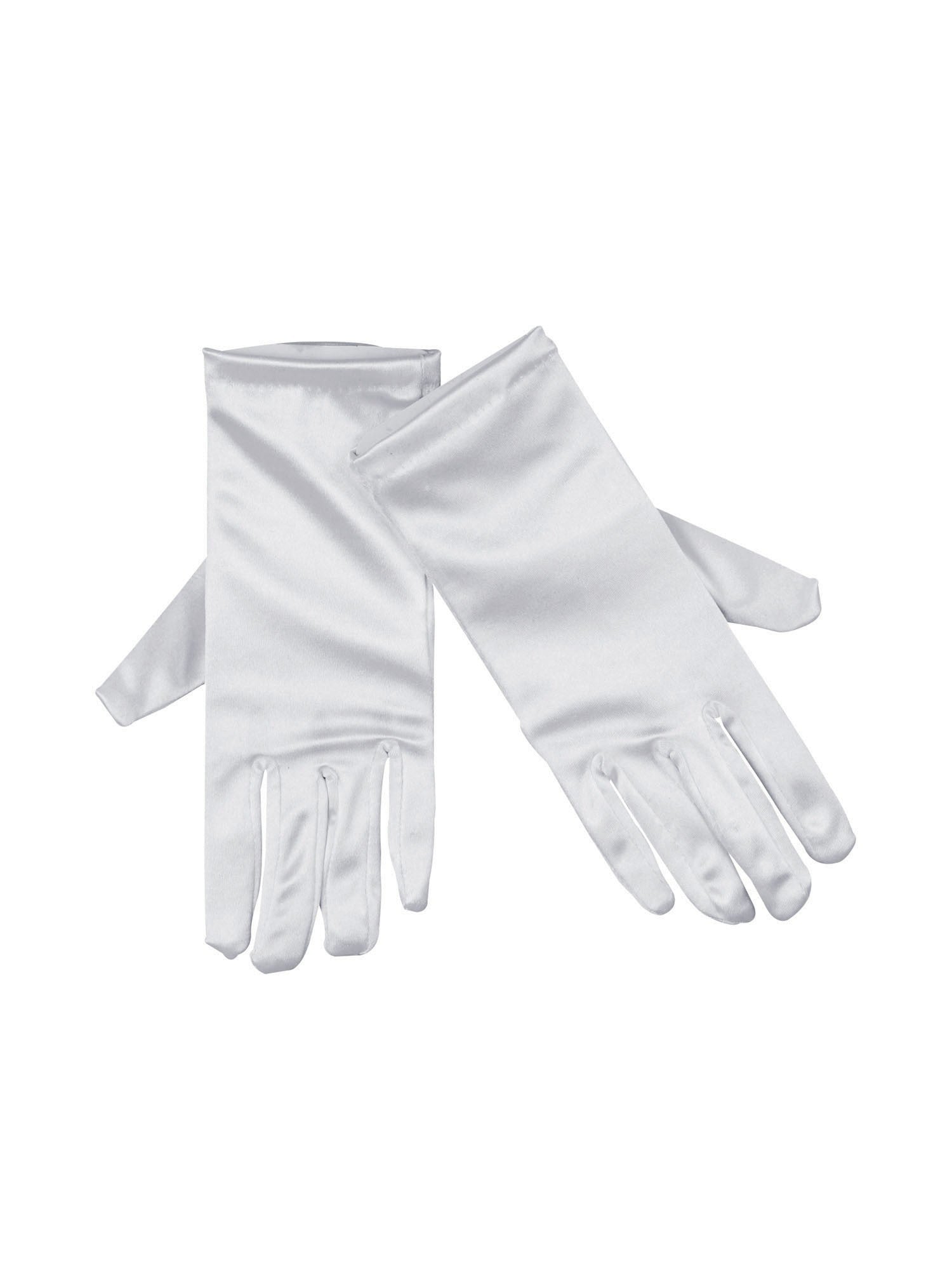 White Satin Short Gloves
