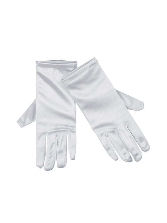 White Satin Short Gloves