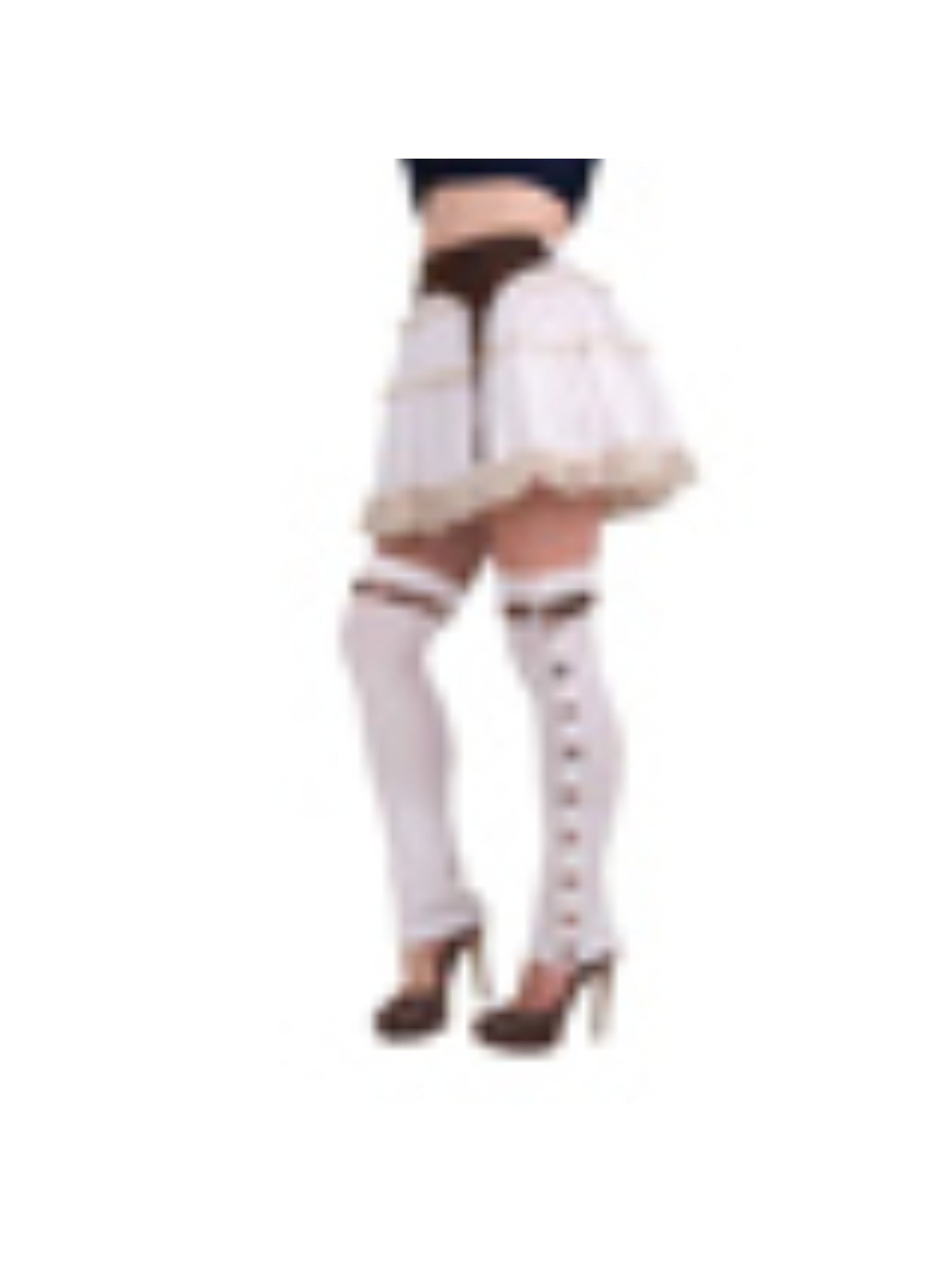White Steampunk Buckle Spats