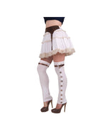 White Steampunk Buckle Spats