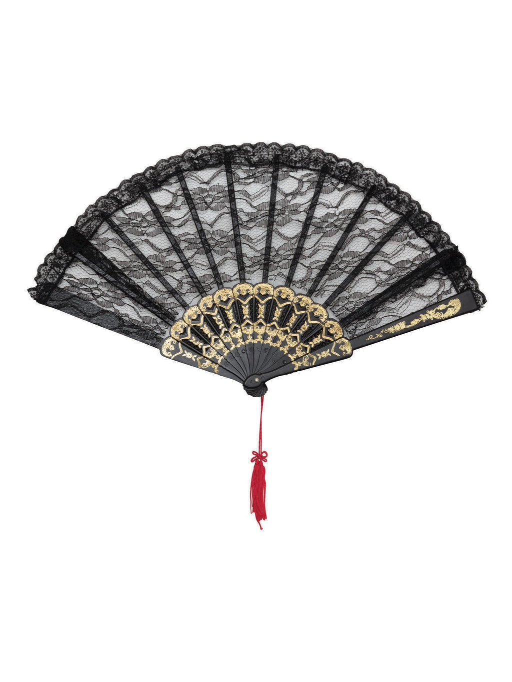 Black Spanish Lace Fan Costume Accessory