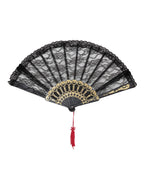 Black Spanish Lace Fan Costume Accessory