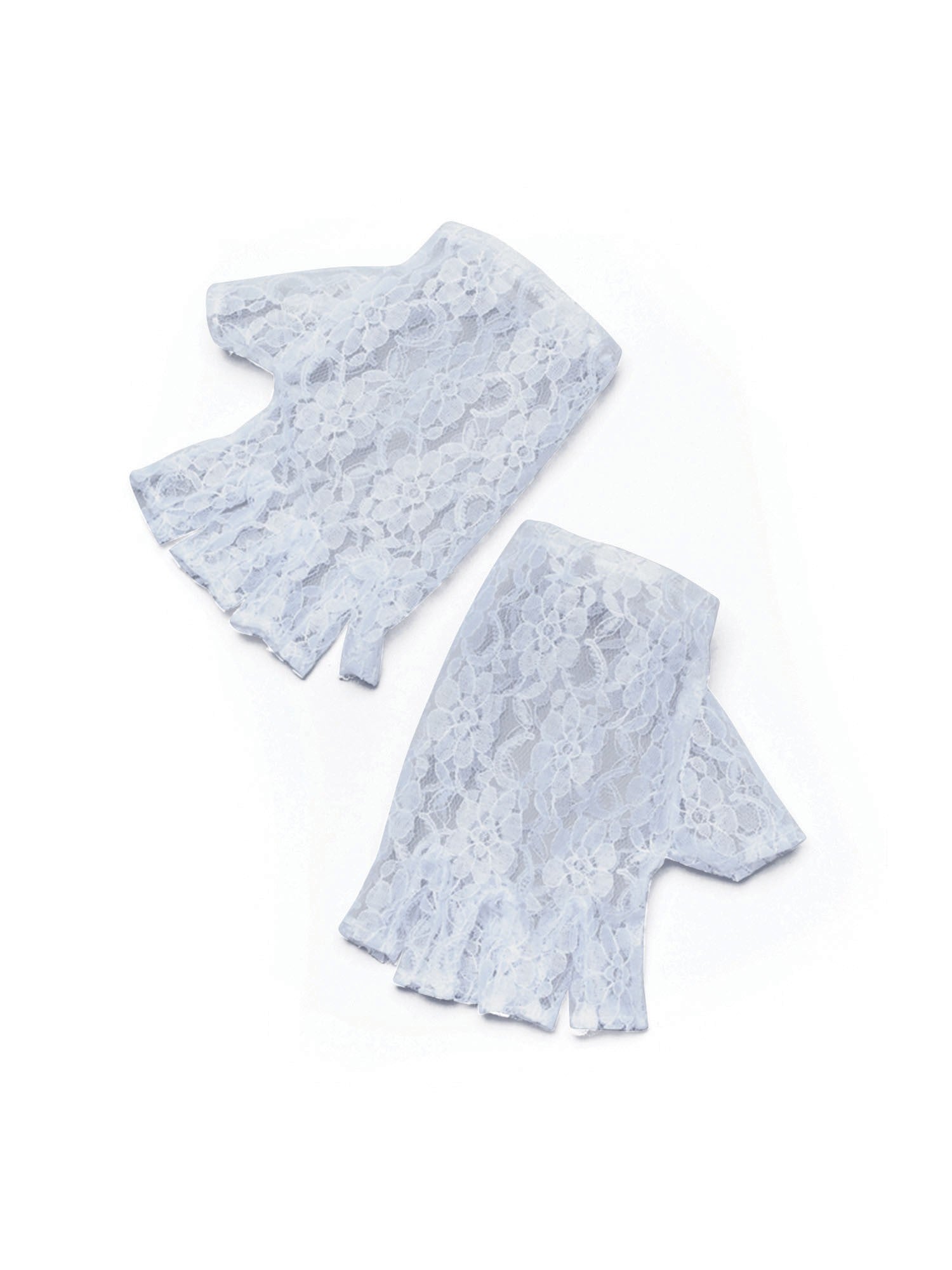White Fingerless Gloves Costume Accessory