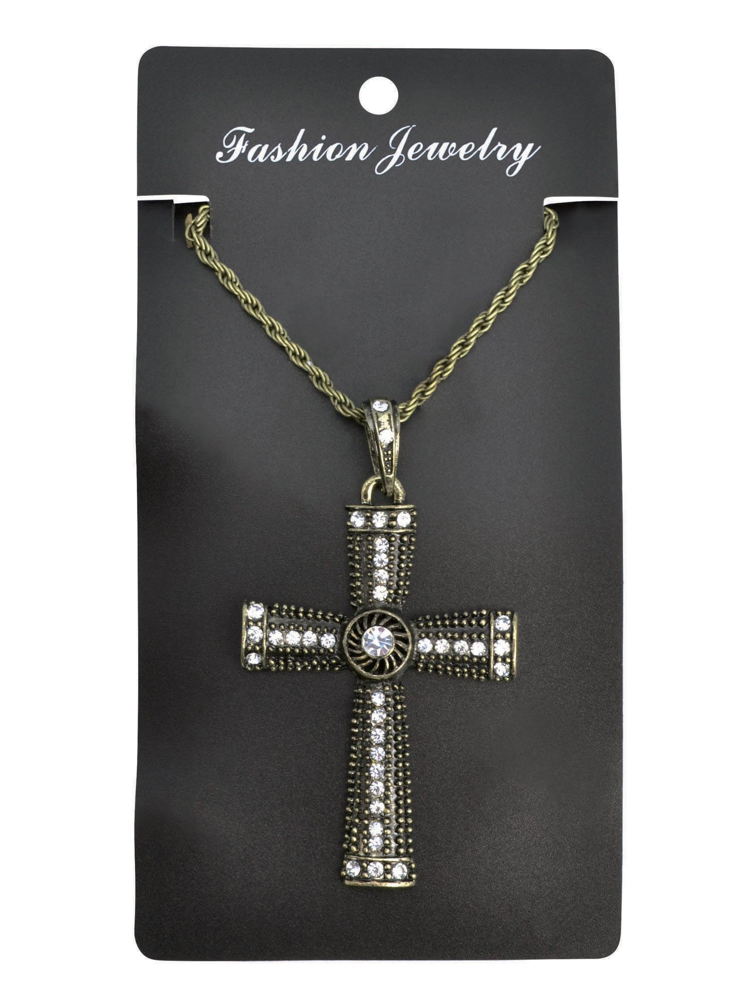 Cross Jewelled Necklace Costume Accessory