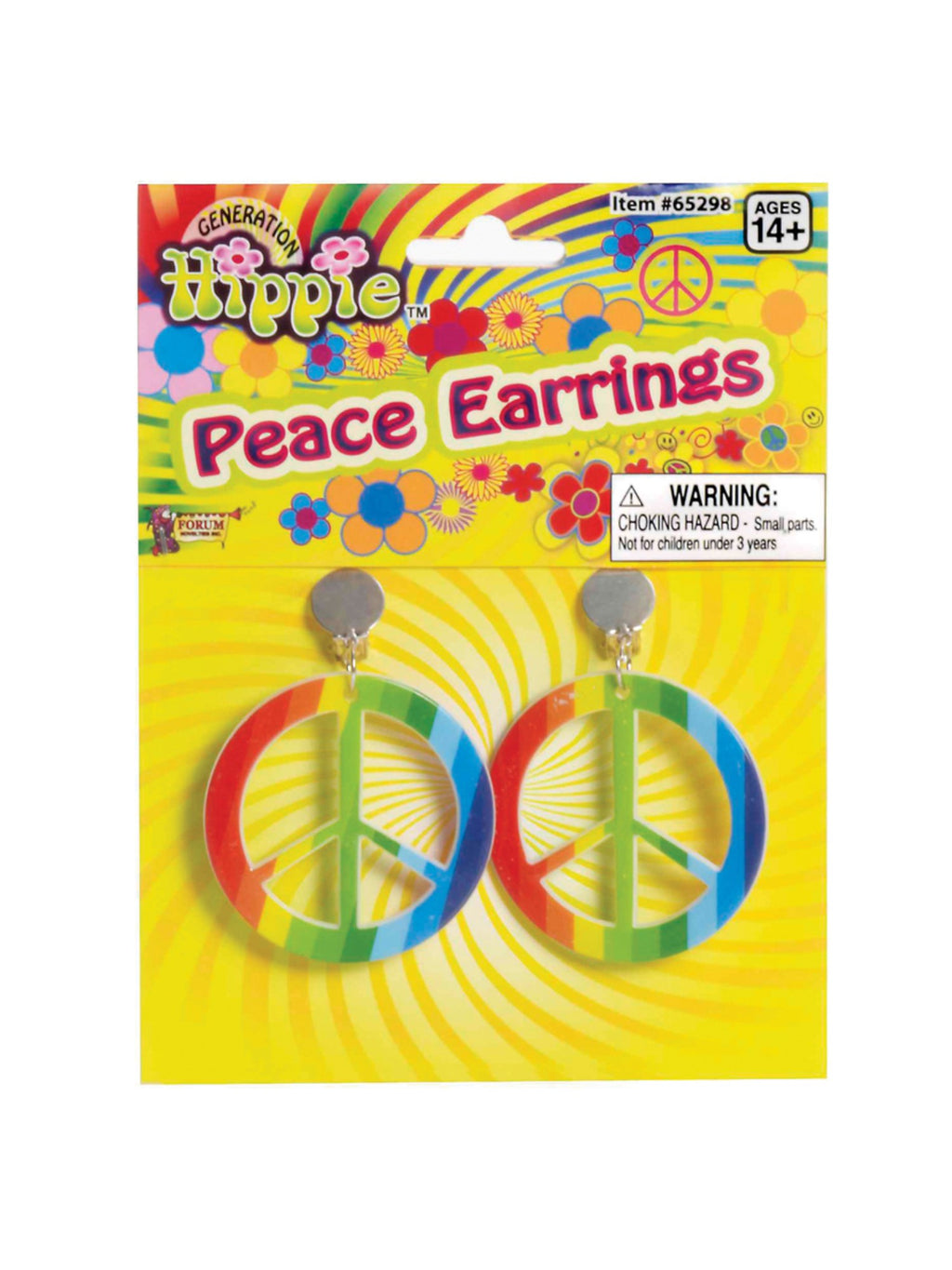 Rainbow Hippy Peace Earrings