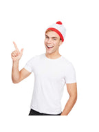 White Bobble Hat & Red Pom Pom