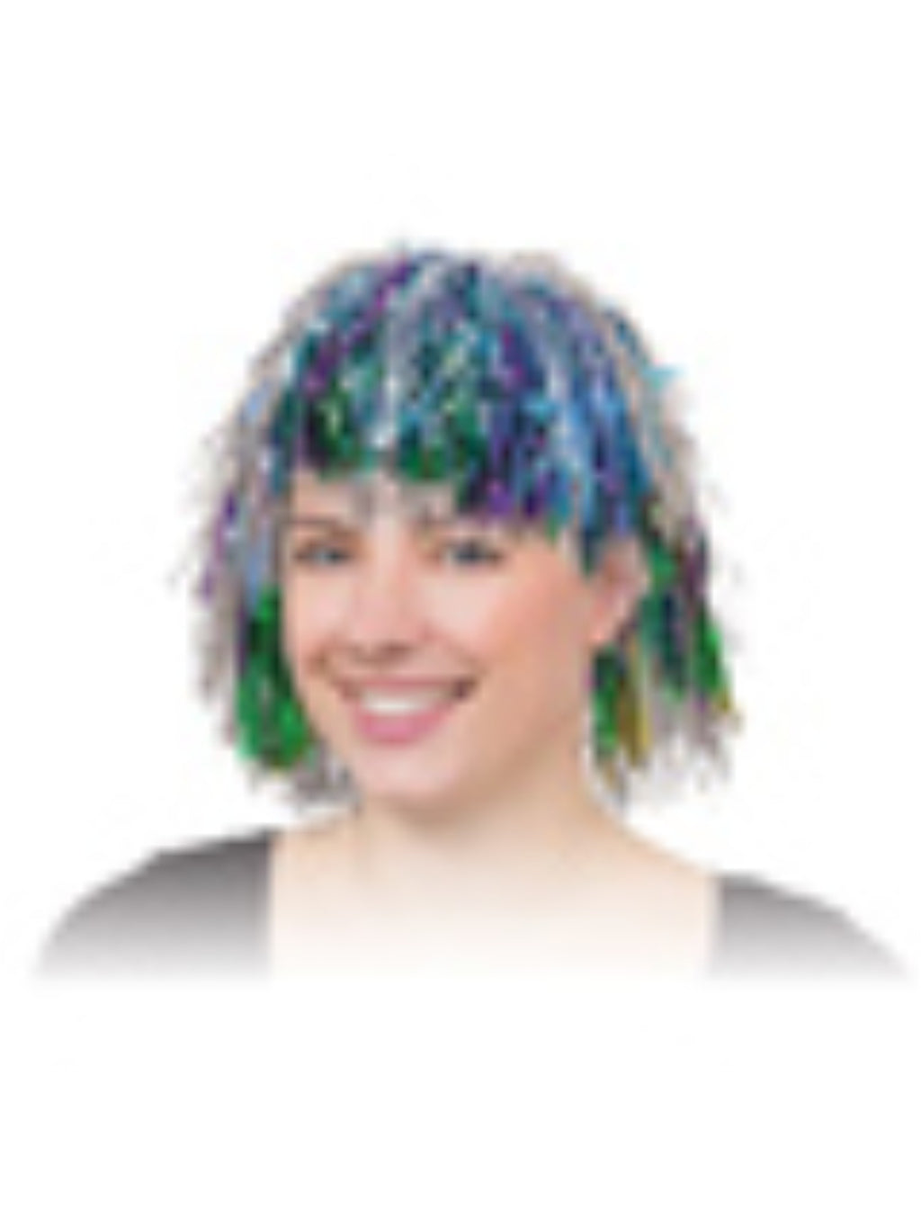 Multi-Coloured Tinsel Wig
