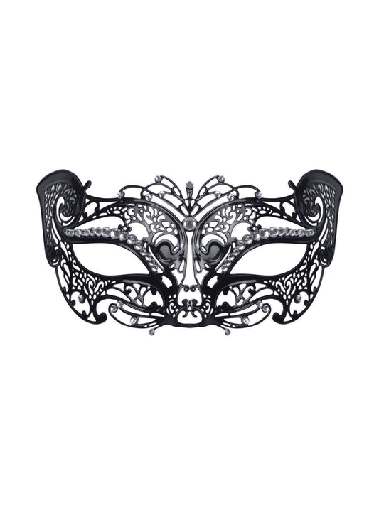 Metal Filigree Cat Mask with Stone