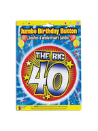 40th Birthday Jumbo Button Pin
