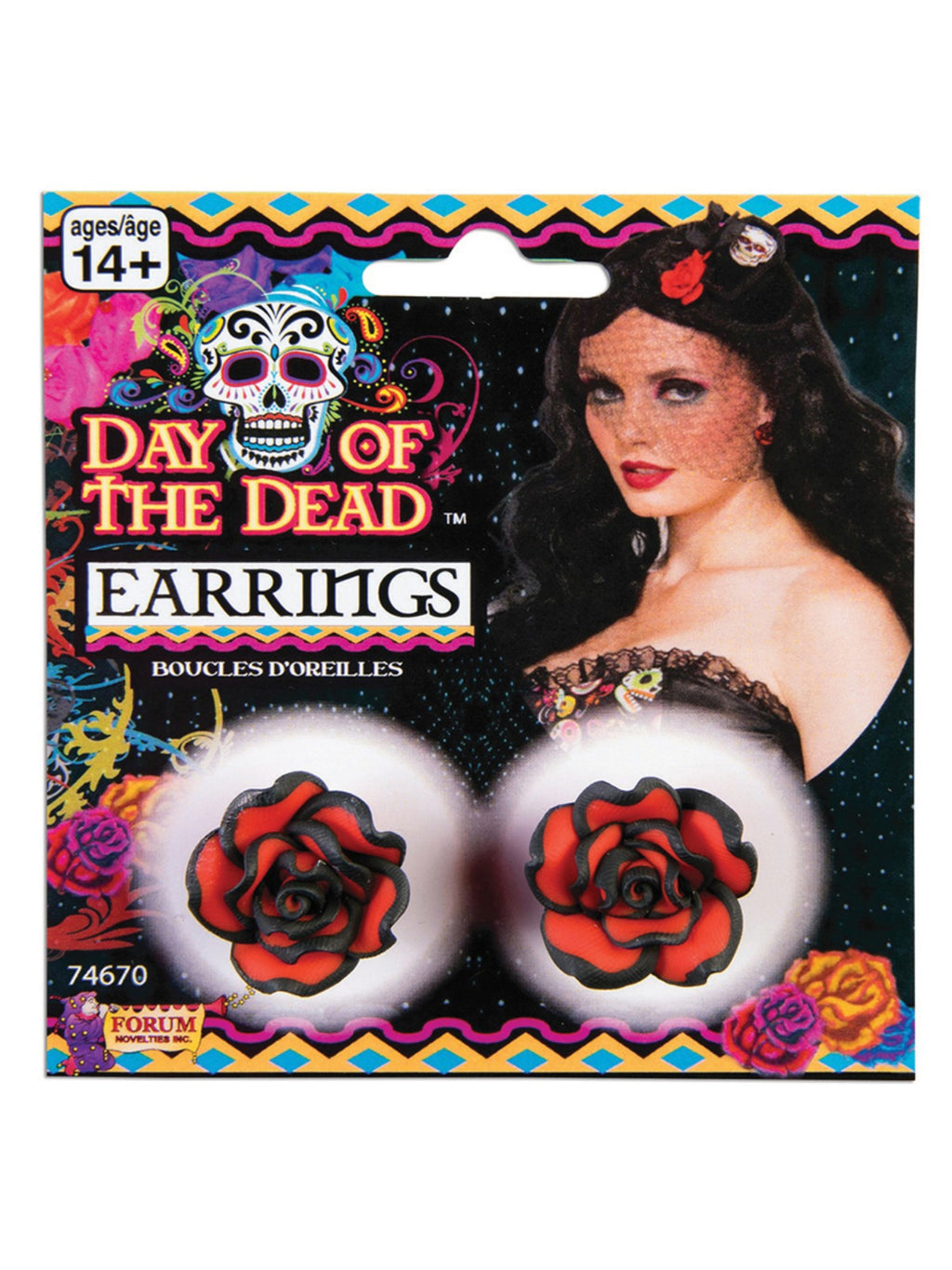 Rose Day Of The Dead Earrings