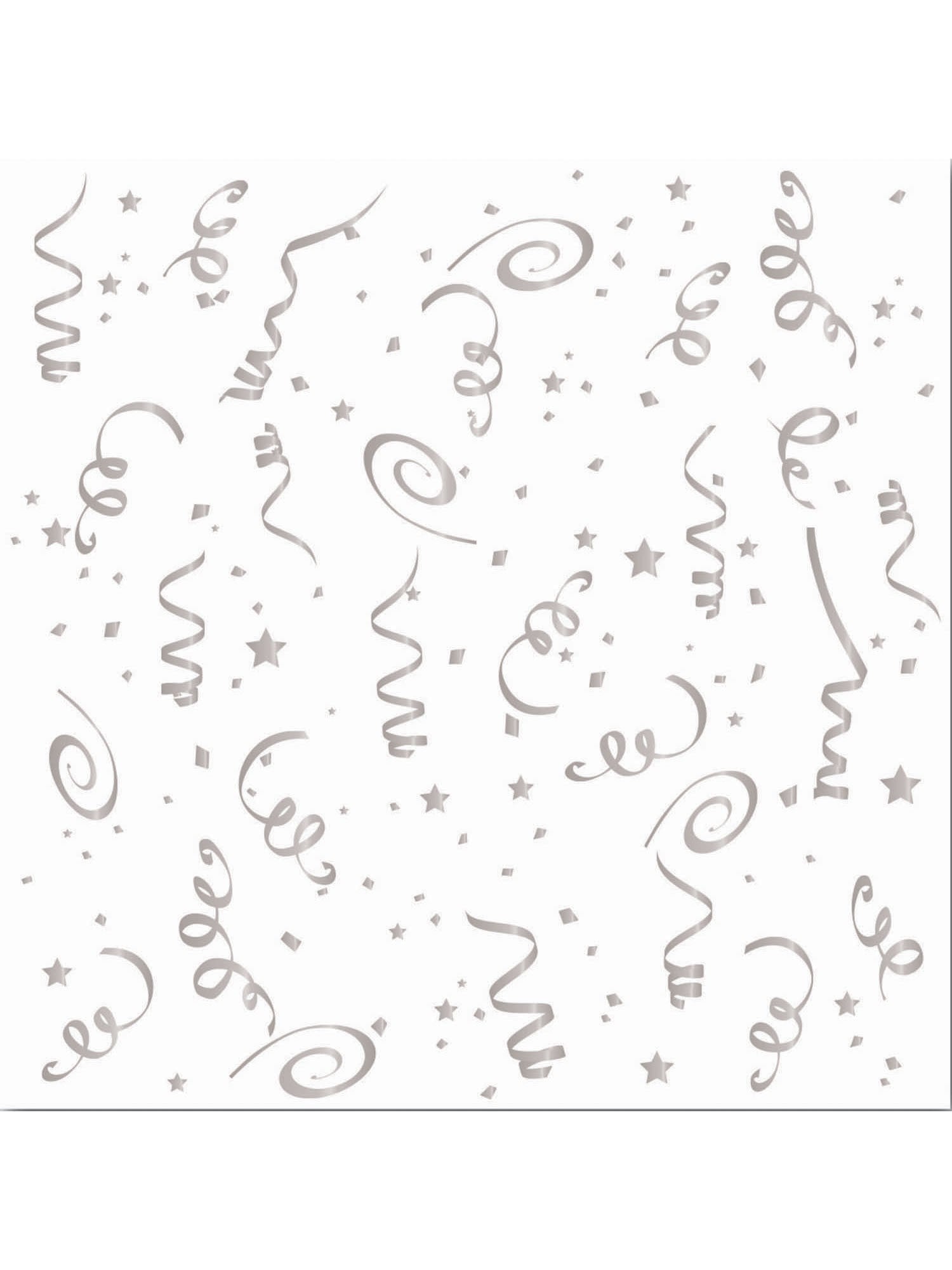 16 Pack Silver Confetti Napkins