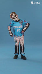 Zombie FC Footballer Skeleton Costume, Blue