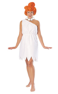 woman wearing Wilma Flintstone Costume