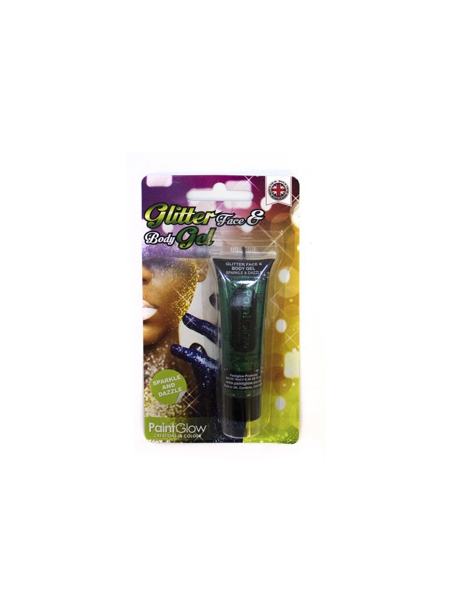 Glitter Body Gels, Green, 10ml, Blister Pack