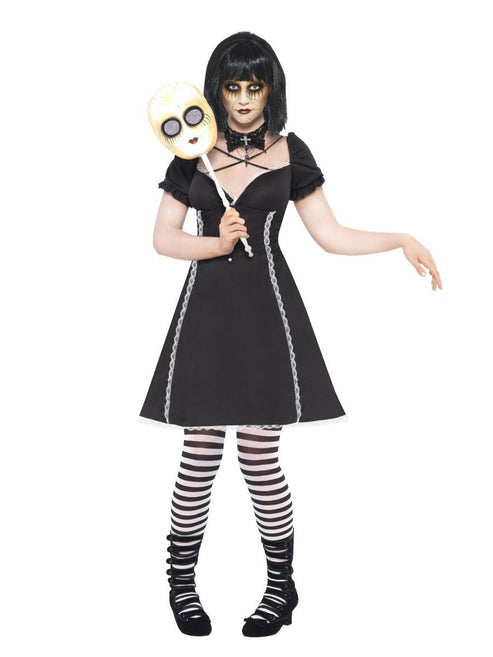 image of person wearing latex shrek character mask